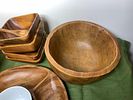 Vintage Wood Bowls and Divided Serving Tray. In-house shipping available. Pickup is Tuesday Image - 3