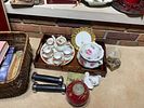 Large Group Lot of Vintage Items. Fireplace Brass Items, Candlesticks, Lamps, Art Prints, China Image - 17