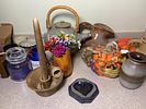 Large Group of Kitchen Contents, Tea Pots, and more Including Cuckoo Clock. Cabinets are full Image - 46