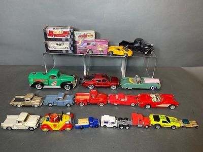 Lot 14599 Group of Vintage Die Cast Model Cars and Trucks Burns