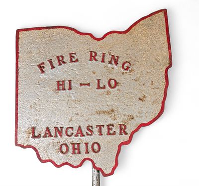 Lot 18018 Vintage Ohio Form Fire Ring HI LO Lancaster Ohio Cast Iron