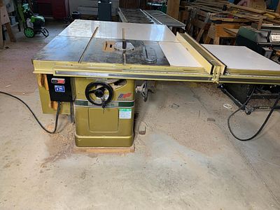 Lot 2185 Vintage Powermatic Industrial Table Saw Burns Auction