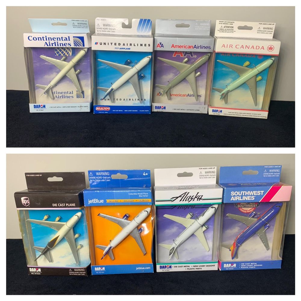 Vintage Daron and Realtoy Airliner Model Airplane Toys. New in Box. Burns in-house shipping is 