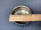 Ornate Russian Multi-Colored Cloisonne Enamel Sugar Bowl w/Swing Handle 84 Silver. This Image - 3