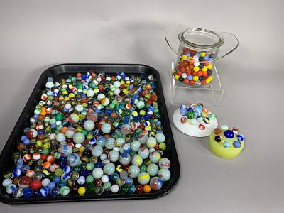 Lot 4067 Assorted Multi colored Marbles with UV Reactive Elements