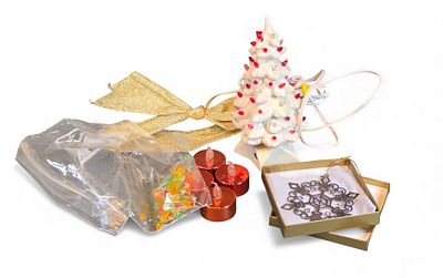 A Collection of Christmas Decorations, including a Mr. Christmas Ceramic Light-Up Tree and a 