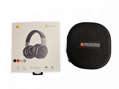 A Pair of COWIN E7 MAX Active Noise Cancelling Bluetooth Headphones and MONOPRICE Active 
