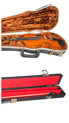 A. R. Seidel 4/4 violin Mittenwald, with Glaesserod Bow and Two Hardshell Cases. A varnished 