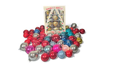 A Collection of Vintage Shiny Brite Mercury Glass Christmas Tree Ornaments. A collection of 