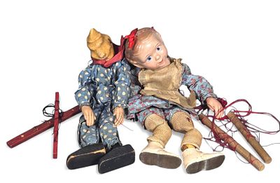 A Pair of Vintage String Puppets, including an Effanbee Emily Ann V. Austin Marionette and a 