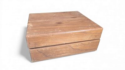 Vintage Oak Desk File Box. A vintage oak desk file box, constructed from medium-toned oak wood 