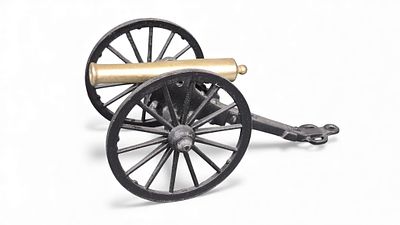 Vintage Penn Craft USA Cast Iron and Brass Civil War Miniature Cannon, Dated 1984. A vintage 