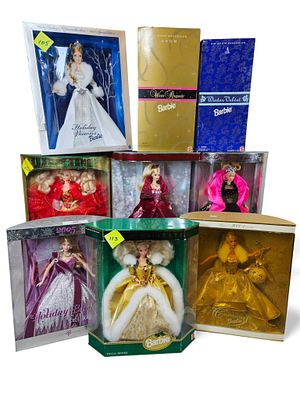 A Collection of Nine Mattel Holiday and Special Edition Barbie Dolls, 1990s-2000s. This 