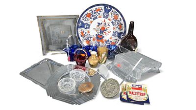 A 19th Century Japanese Imari Porcelain Plate and a Group of Decorative and Functional Objects. A 