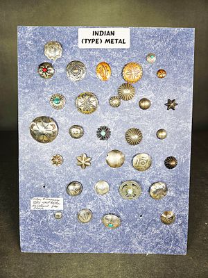 A Group of Native American Style Silver and Mixed Metal Buttons. A group of Native American 