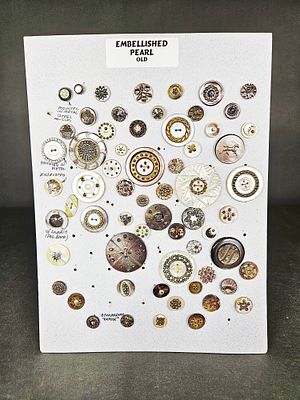 A Collection of Antique and Vintage Embellished Mother-of-Pearl and Mixed Media Buttons. This 