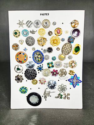 A Collection of Mid-20th Century Glass and Paste Jeweled Buttons. This collection consists of 