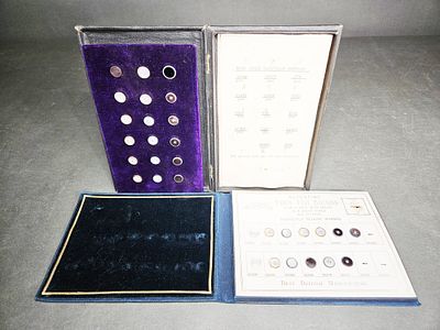Two Birmingham Made Antique Sales Sample Books of Waistcoat and Vest Buttons. A pair of antique 