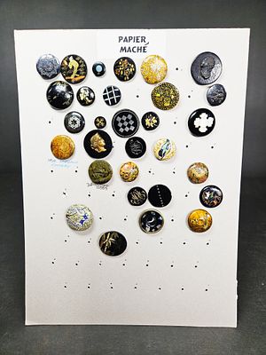 A Collection of Antique and Vintage Papier-Mache and Assorted Buttons. A collection of antique 