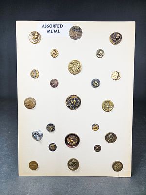 A Collection of Antique Metal Pictorial Buttons. This collection of antique metal pictorial 