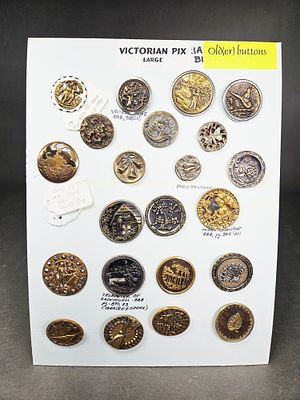 A Collection of Victorian Metal Picture and Fable Buttons. This collection of Victorian-era 