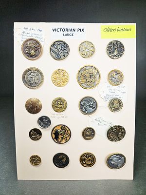 A Collection of Antique Victorian Metal Picture Buttons. This collection of antique 