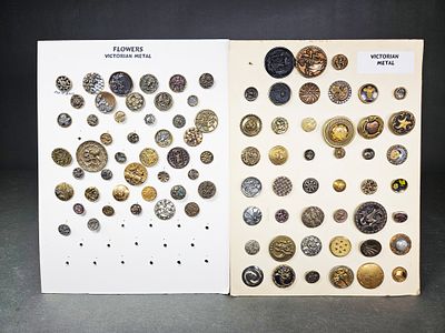 A Collection of Victorian Metal Buttons. This collection of Victorian metal buttons is mounted 