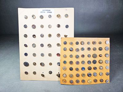 A Collection of Czech Antique Victorian Metal Buttons. A collection of Czech antique Victorian 