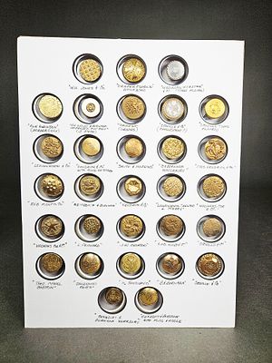 A Collection of 19th-Century American Brass and Gilt Metal Buttons. A collection of 19th-century 