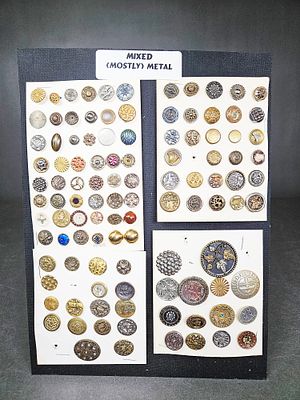 A Collection of Antique and Vintage Metal and Mixed Material Buttons. A collection of antique 