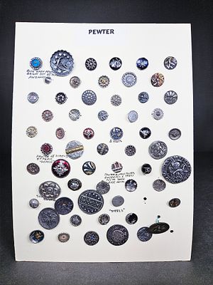 A Collection of Antique Art Nouveau Pewter and Mixed Metal Buttons. A collection of antique Art 