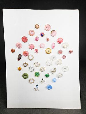 A Collection of Vintage West German Glass and Assorted Decorative Buttons. A collection of 