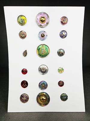 A Collection of Vintage Czech Glass Buttons. A collection of vintage Czech glass buttons 