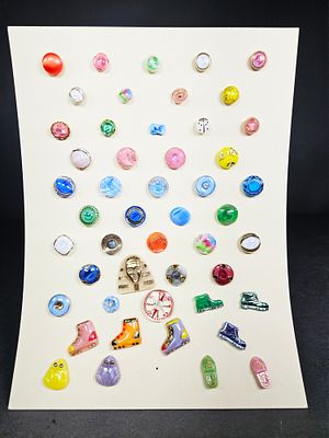 A Collection of Division Three Moonglow and Specialty Glass Buttons. A collection of Division 