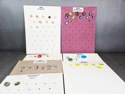 A Collection of Vintage and Modern Moonglow Style Glass and Resin Buttons. A collection of 