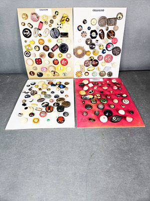 A Collection of Vintage Celluloid and Bakelite Buttons. This collection consists of numerous 