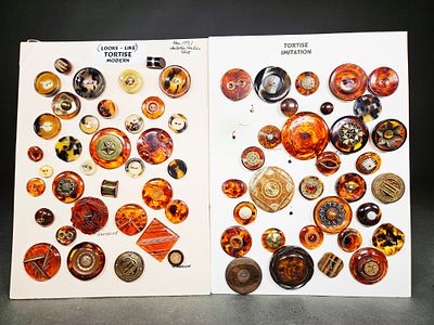 A Collection of Bakelite and Celluloid Faux Tortoiseshell Buttons. A collection of vintage 
