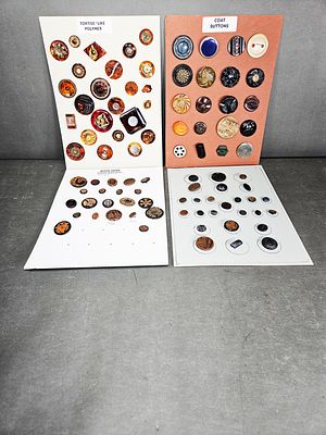 An Assortment of Antique and Vintage Buttons on Labeled Display Cards. This collection of 