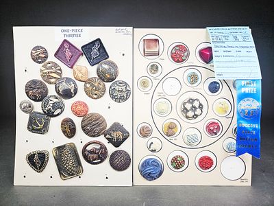 A Collection of Antique Celluloid Buttons. A collection of antique celluloid buttons presented 