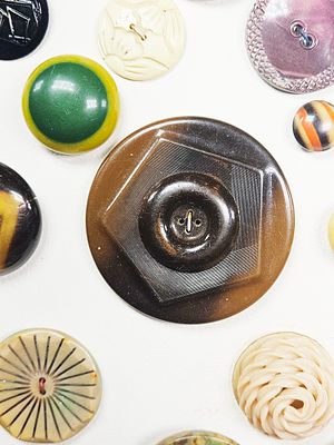A Collection of Vintage and Antique Celluloid and Mixed Media Buttons. An assortment of early to 