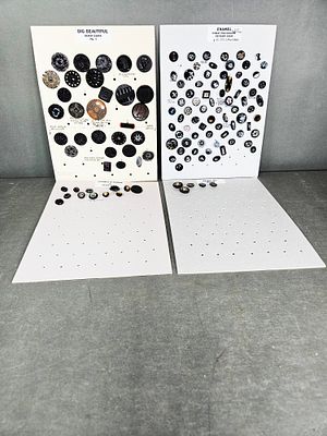 A Collection of Antique and Vintage Black Glass Buttons. This collection of buttons is primarily 