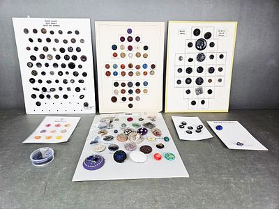 A Collection of Antique and Vintage Black Glass and Fabric Buttons. This collection consists of 