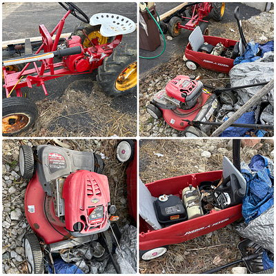 An Assortment of Outdoor Power Equipment and Garden Accessories Including Troy-Bilt and Kohler. T 