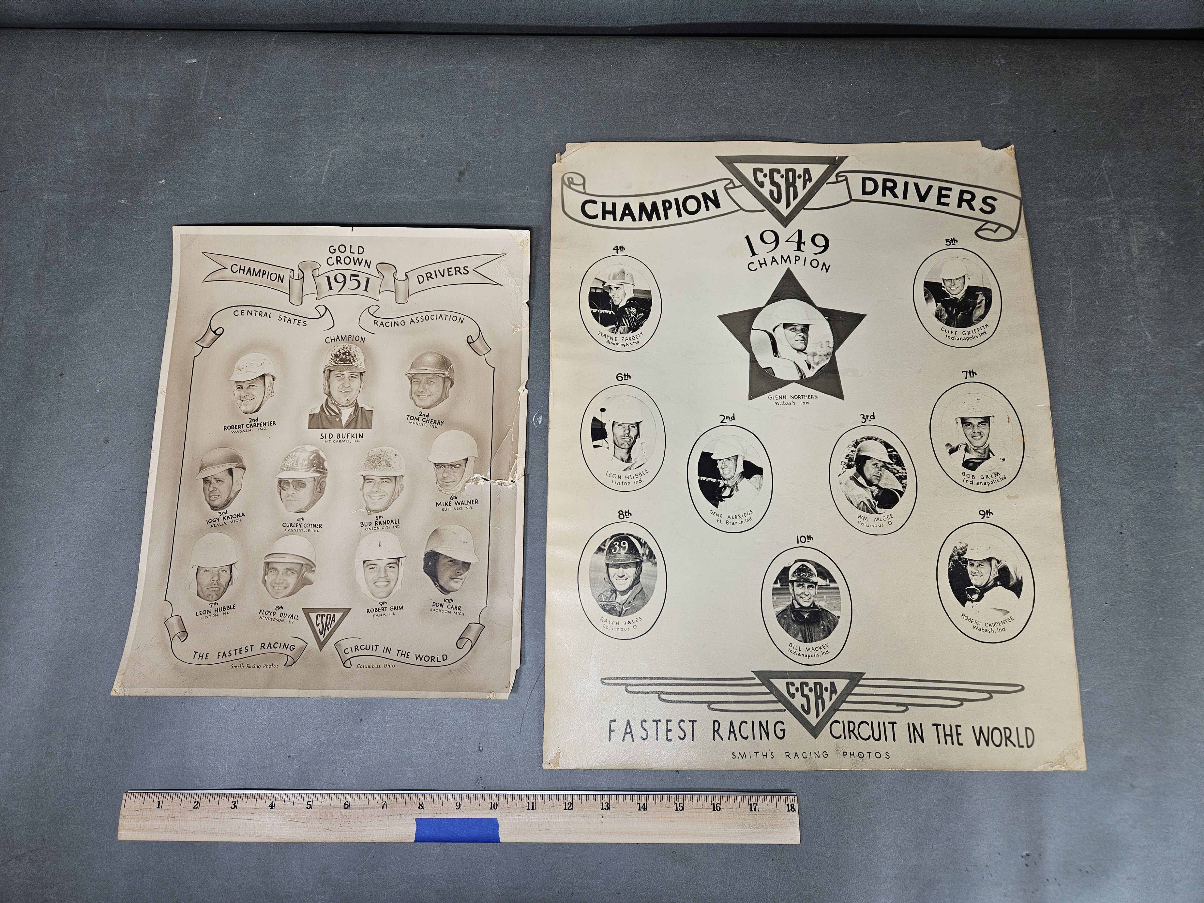 Csra Racing Poster Lot 11076 - Central States Racing Association CSRA Champion Drivers ...