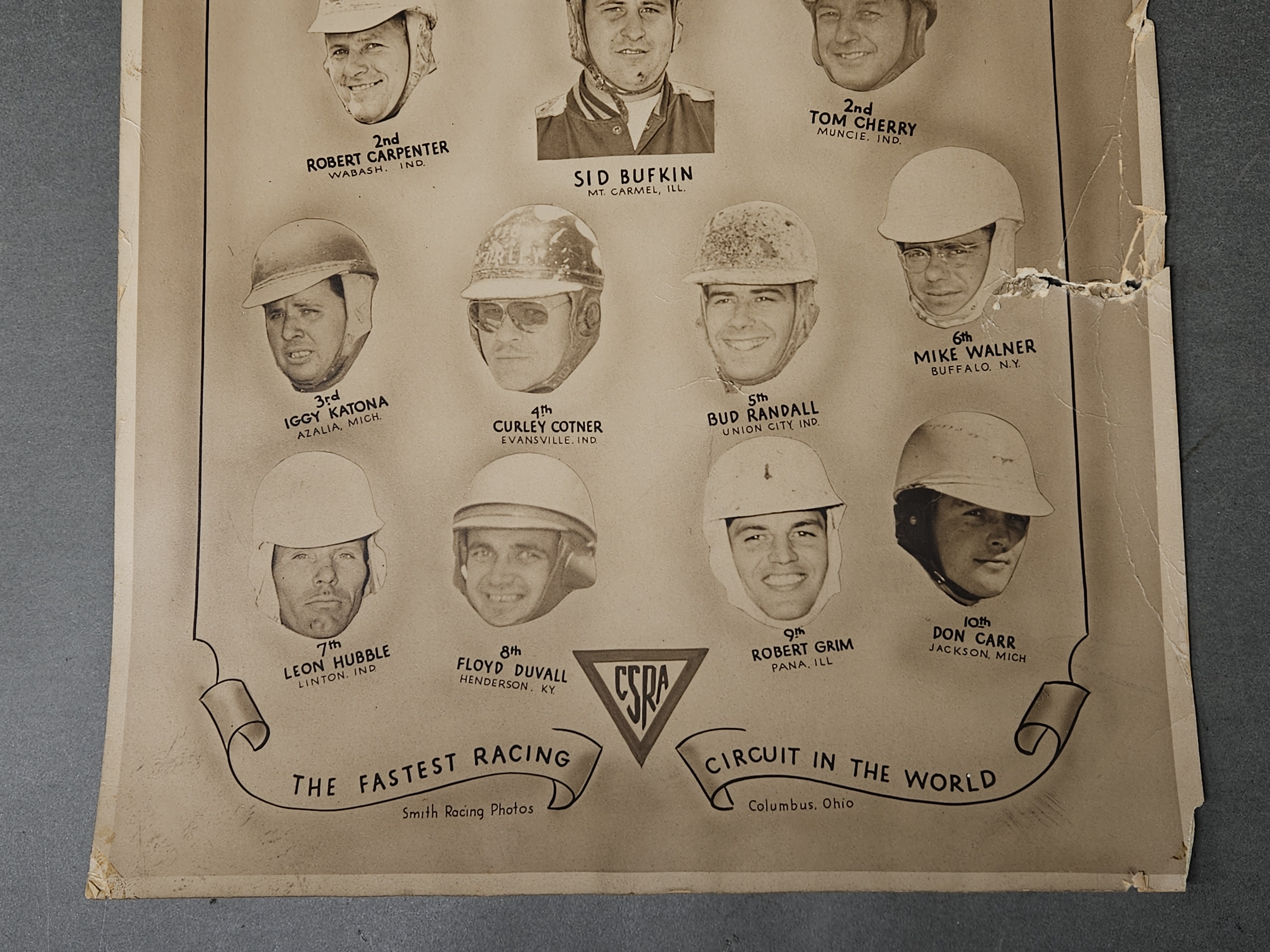 Csra Racing Poster Lot 11076 - Central States Racing Association CSRA Champion Drivers ...