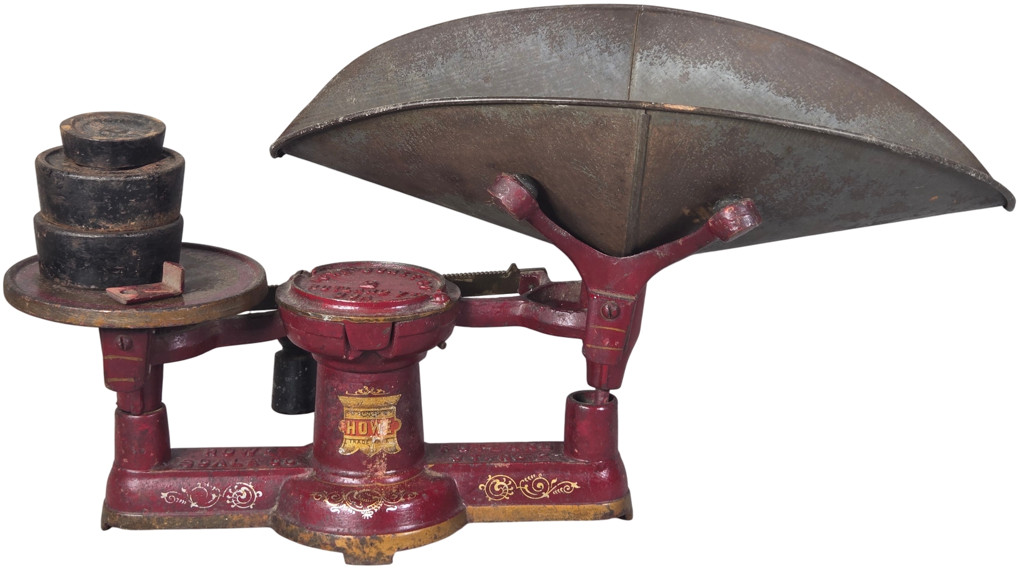 Howe Farm Scale Lot 15466 - Howe Scale Co. No. 2 Cast Iron Counter Balance Scale ...
