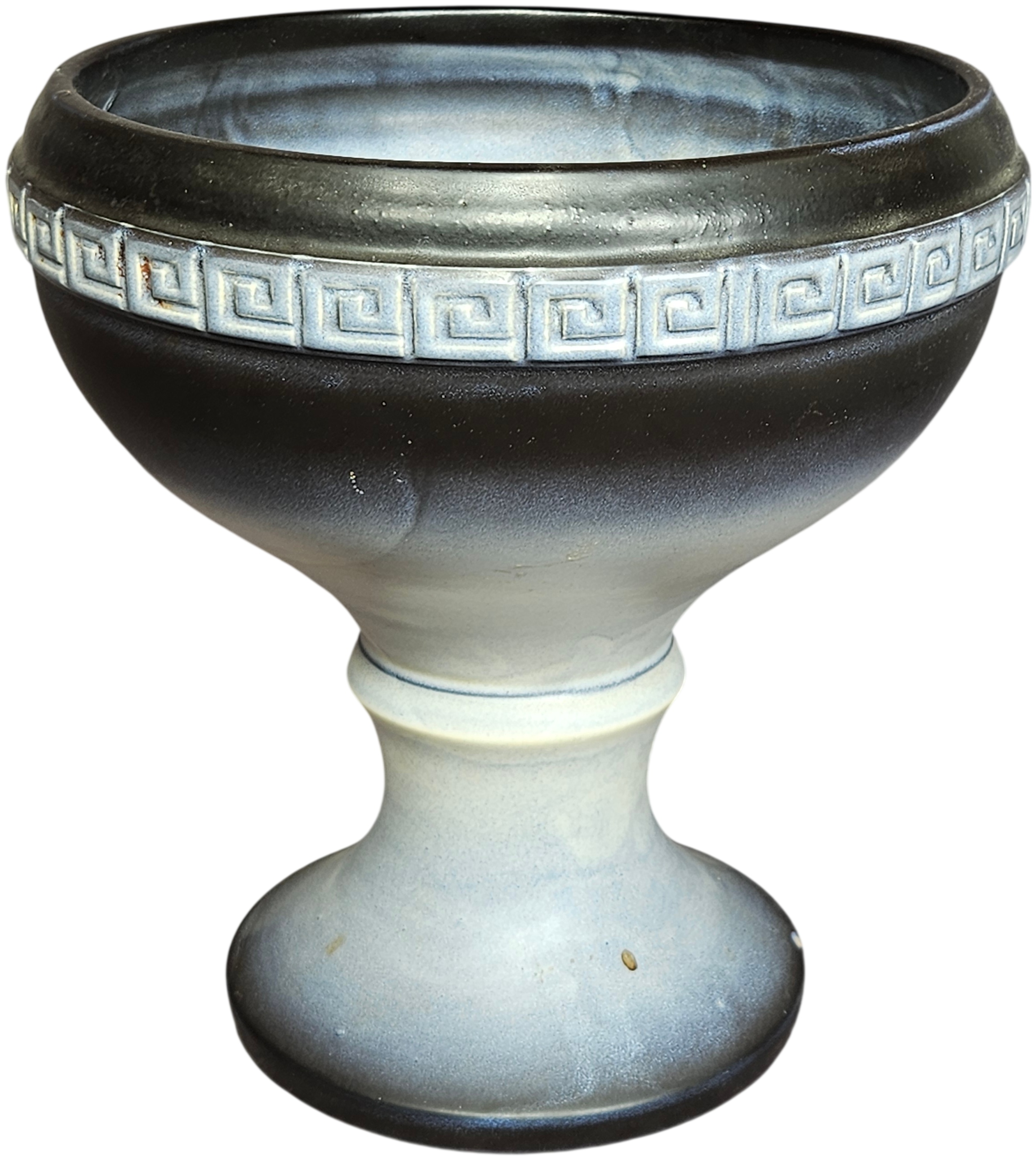 Lot 17010 - McCoy Pottery Greek Key Pattern Matte Ombre Pedestal Bowl ...