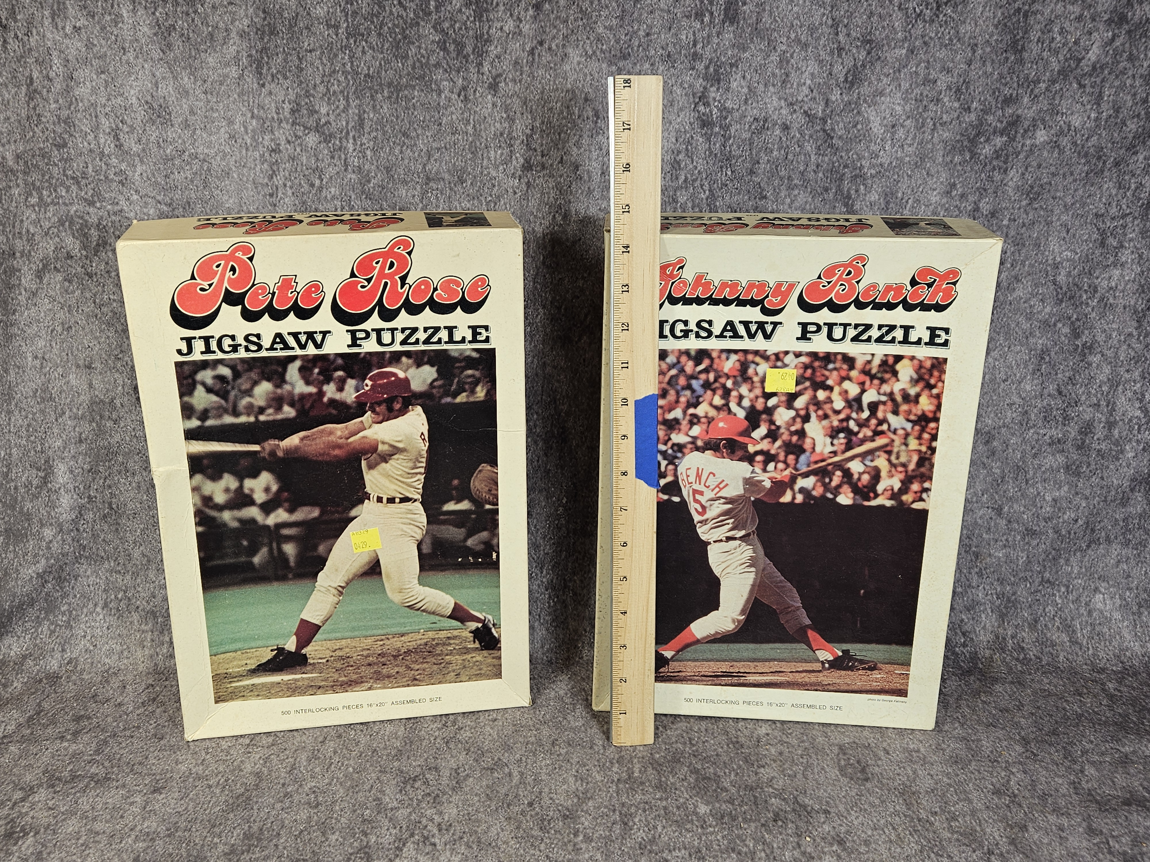 Iconic Puzzles Reds Lot 17690 - 1972 Cincinnati Reds Jigsaw Puzzles Featuring Pete Rose and ...