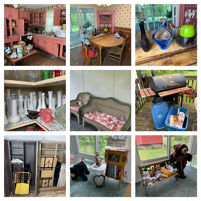 An Assortment of Vintage Household Furnishings Glassware and Collectibles. First floor This lot 