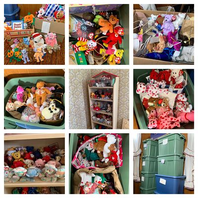 A Large Collection of Ty Beanie Babies and Accessories. Second floor, upstairs A vast group of 